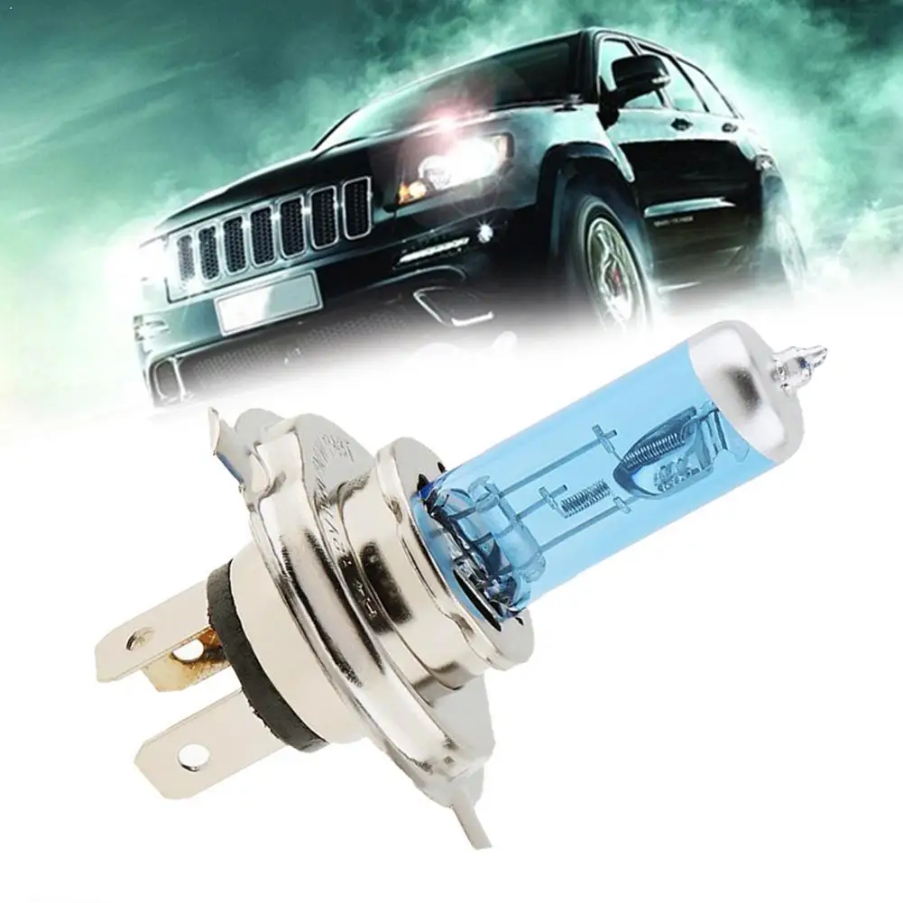 

Car Light H4 Halogen Bulb 12V 100/90W Halogen Lamp White Super Base Dark Xenon Bulb Steel Blue Bright Glass Car O4C1