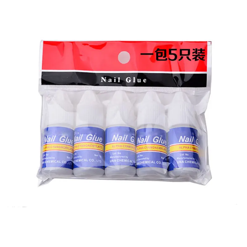 

5pcs 3g Fast drying Nail art glue tips glitter UV acrylic Rhinestones decorations nail glue false tip manicure tool