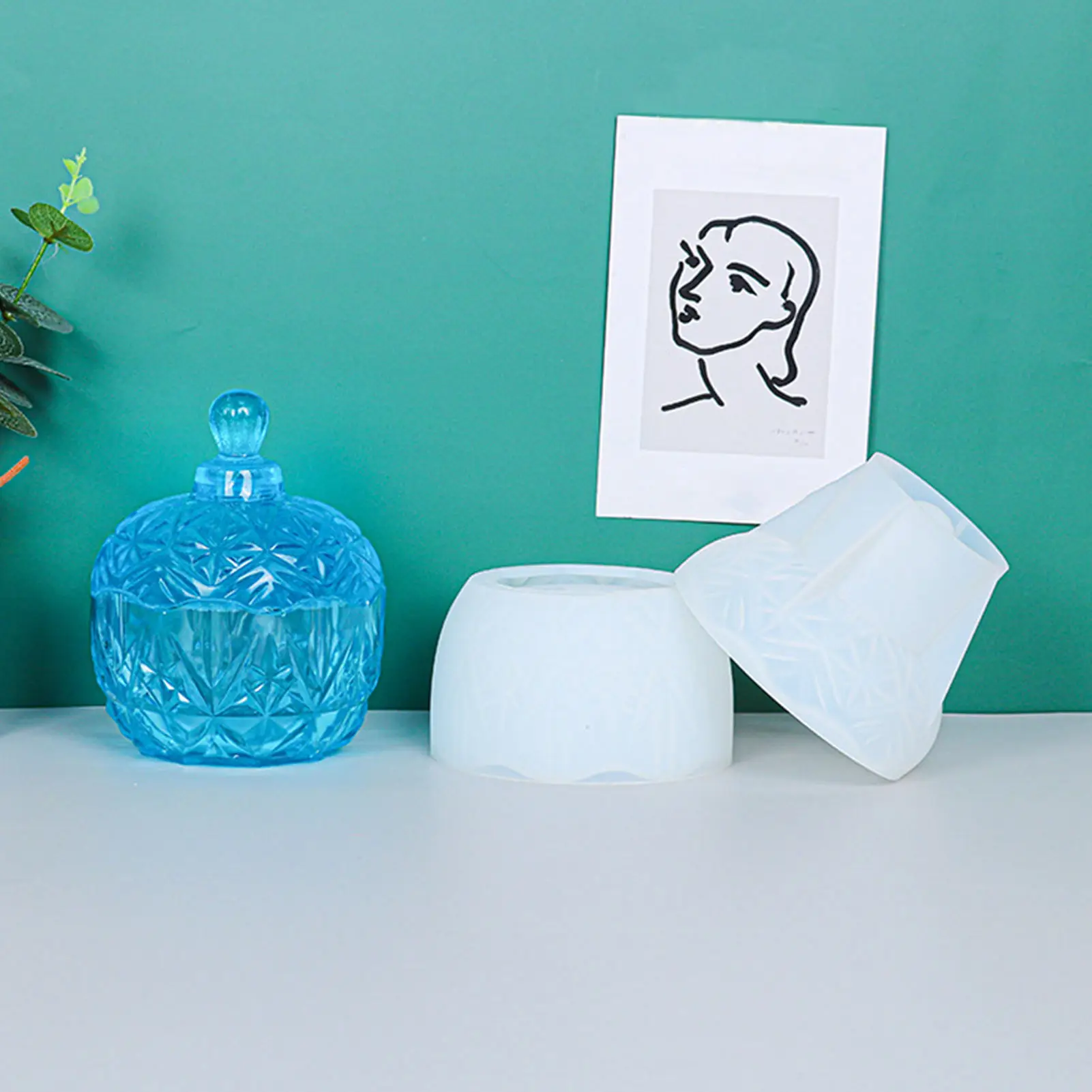 

DIY Epoxy Mould Snowflake Storage Box Silicone Mould Mirror Cover Storage Box Silicone Mould Set Decoration Mould normal