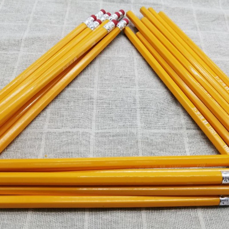 

200 Pcs Wooden Pencils with Rubber Heads, Yellow Pencils, Hexagonal Pencils, Wooden Drawing Pencils