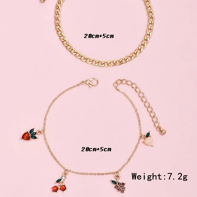 2 шт./компл. милый золотой цвет кристалл яблоко клубника вишня виноград фруктовые