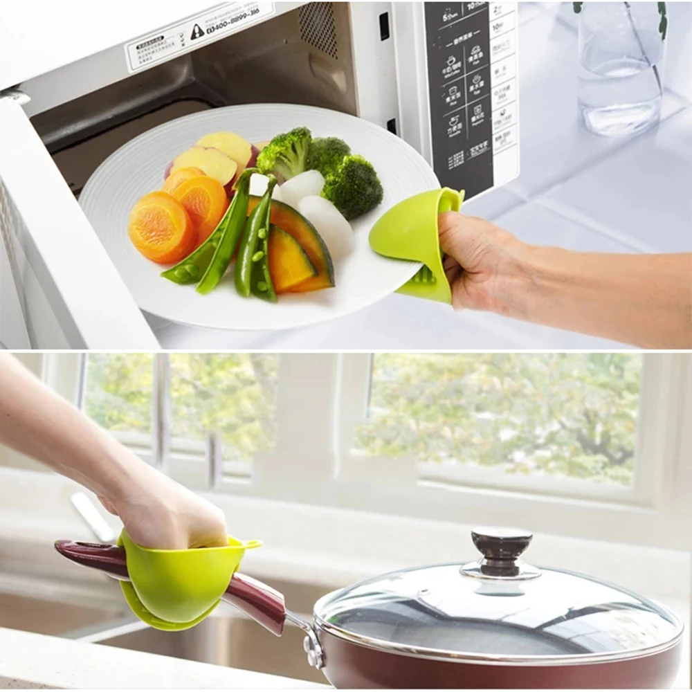 

1PC Kitchen Silicone Anti Scalding Oven Gloves Potholder BBQ Gloves Tray Pot Dish Bowl Holder Oven Mitten