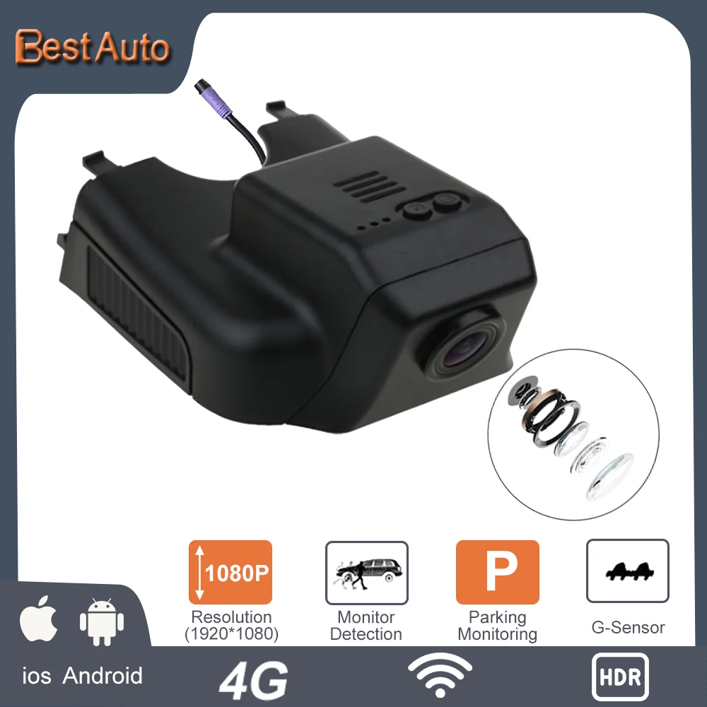 

Цифровой видеорегистратор Sony IMX323, Wi-Fi, управление через приложение, циклическая запись, для Mercedes Benz R 2015/GL450, 2012G-сенсор