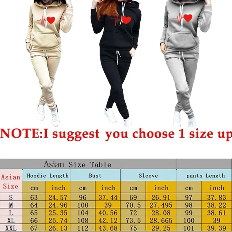

Two Piece Set Women's Tracksuit Casual Pullover Hoodie + Pants Sportswear Clothes for Women Sweatshirt Feminino Ropa De Mujer