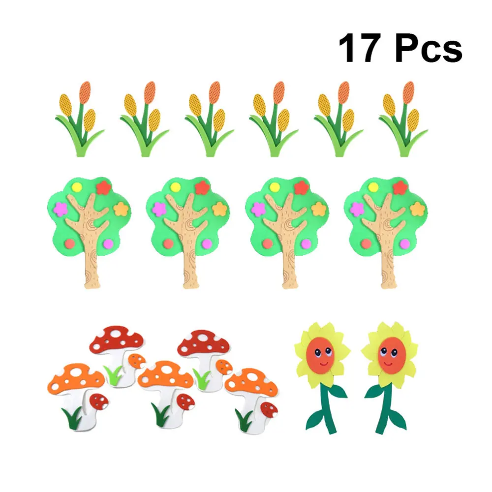 17 шт. растений дизайн стены Стикеры Классная доска макет Декор принадлежности