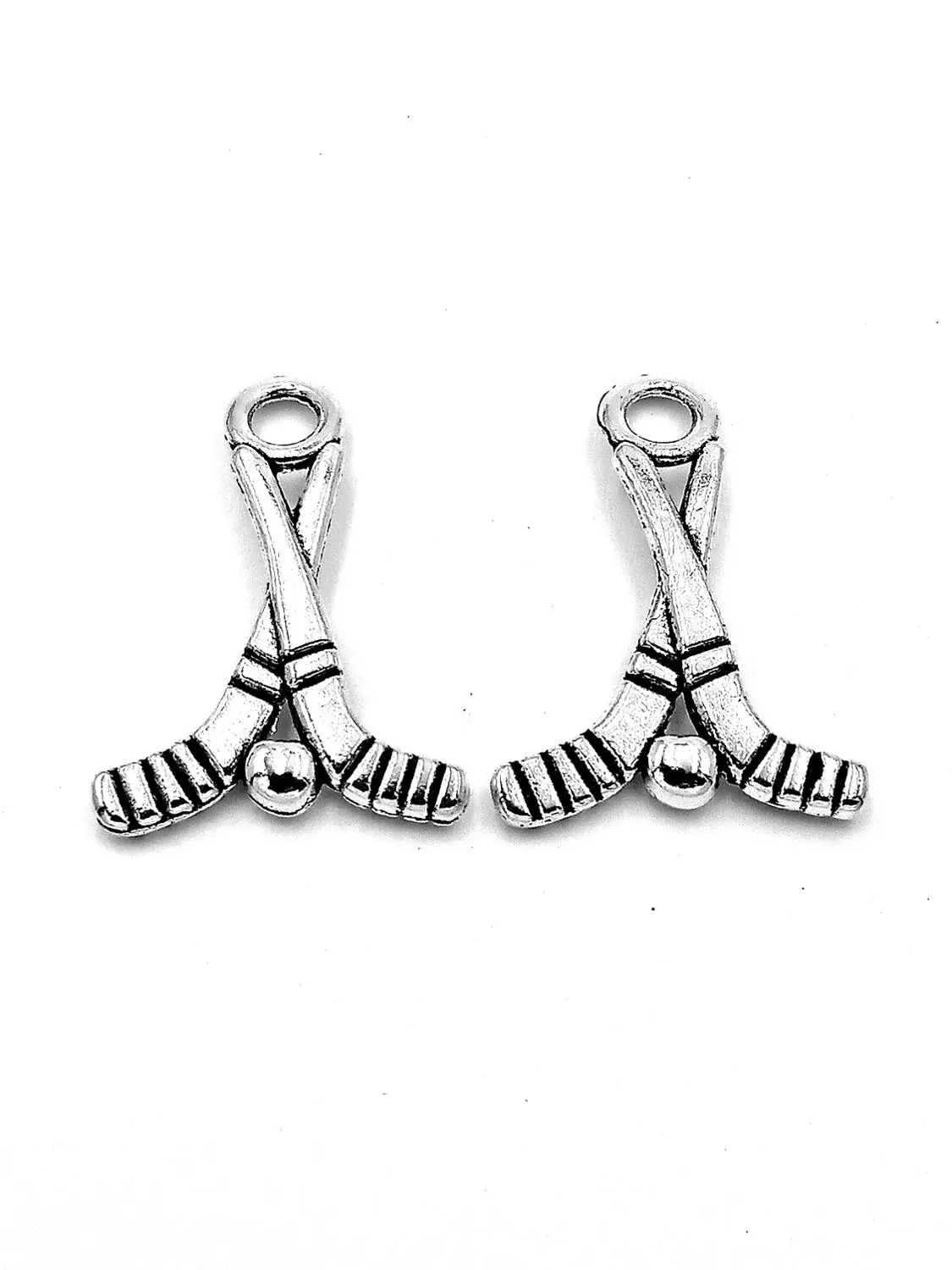 50pcs Hockey stick charms pendant 16x23mm antique silver ornament accessories jewelry making craft base material | Украшения и