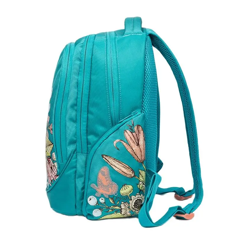 Children School Bags for Girls Floral Pattern Russia Style Primary School Backpacks Night Reflective Orthopedic Knapsack Mochila