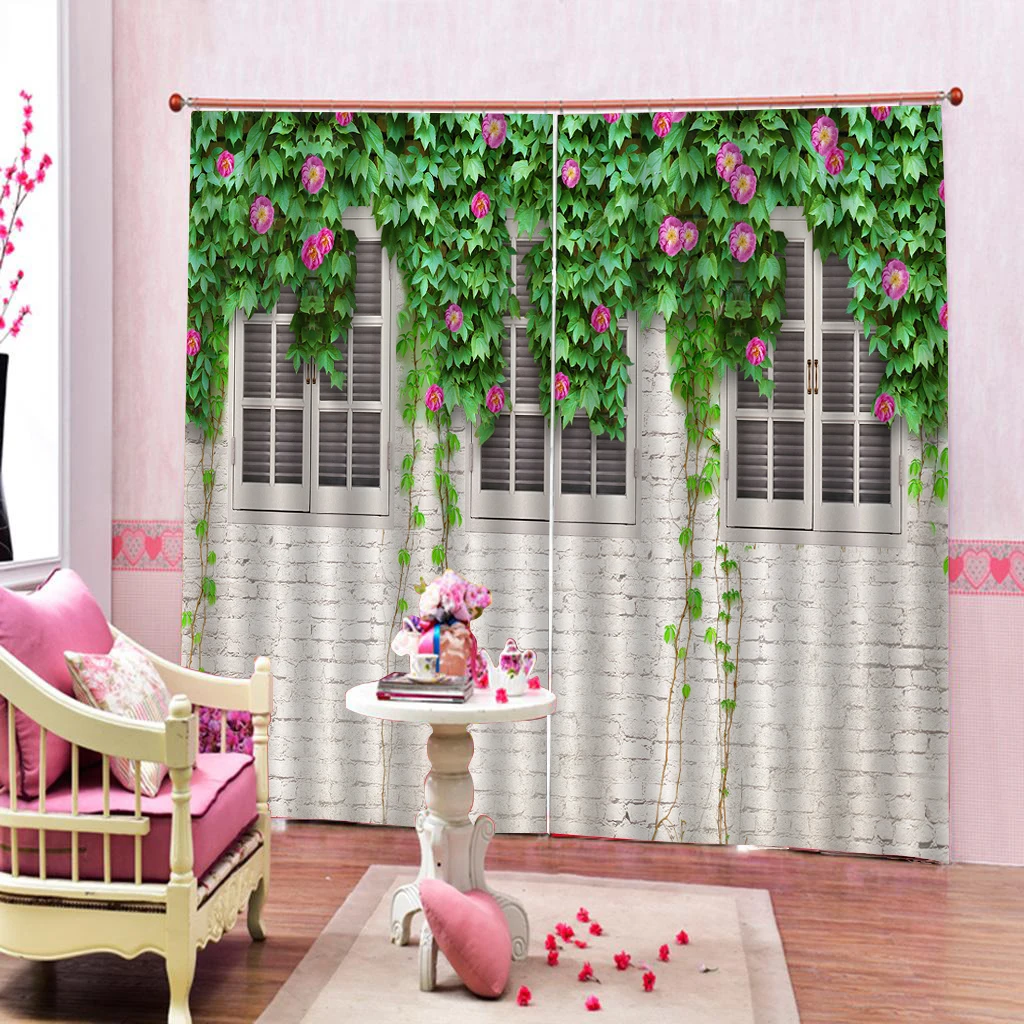 

Creative 3D Photo Curtain Modern Style flower Window Design Curtains For Bedroom Children Room cortina