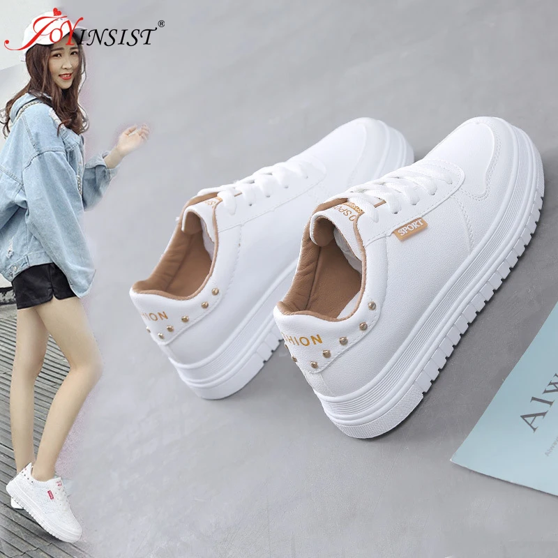 Женские кроссовки на платформе черные весну и осень 2019 | Обувь