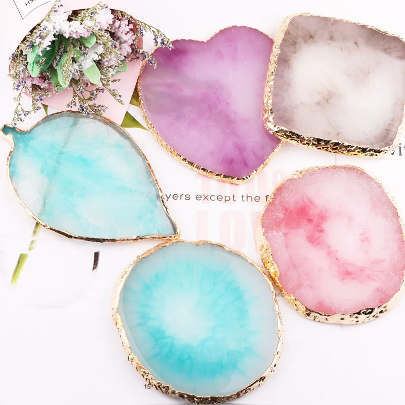 

1PCS Nail Pallete Nail Color Display Agate Resin Blooming Nail Tips Drawing Palette Leaf/Heart/Round Display Tool For Nails Art