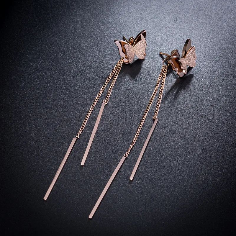 

New Arrival Fashion 2021 Butterflies Stud Earrings Dangling Earrings Dual Purpose Accessories for Girls True Beauty
