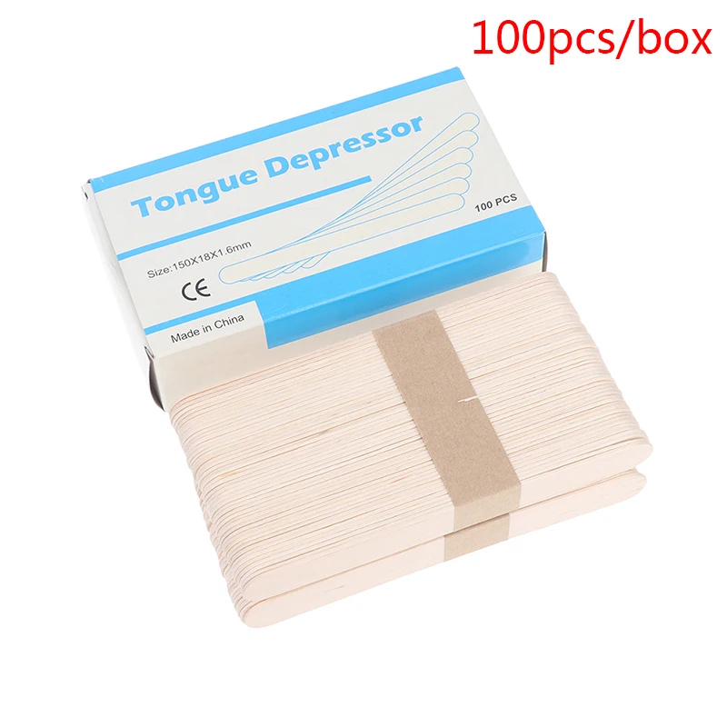 100Pcs Wood Tongue Depressors Large Wooden Waxing Spatula Wax Stick Craft | Красота и здоровье