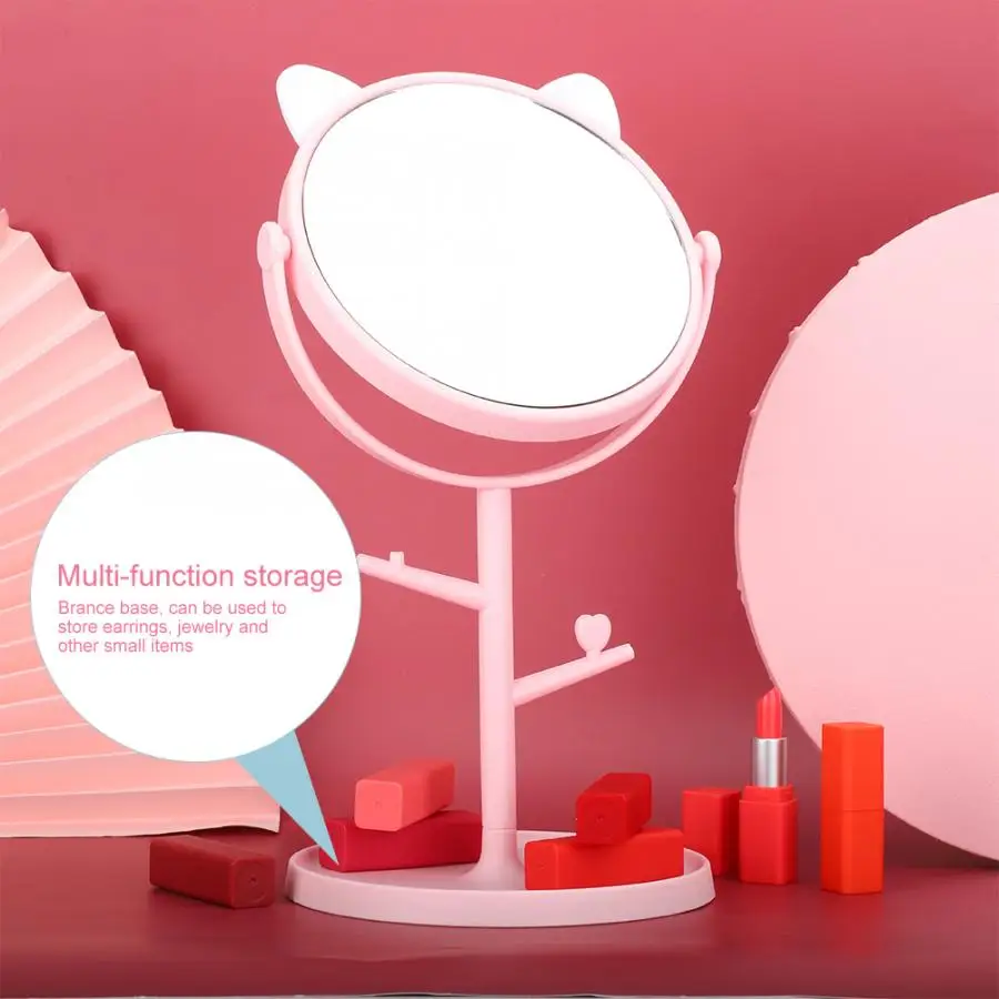 Зеркало для макияжа модное милое настольное зеркало домашнее вращающееся