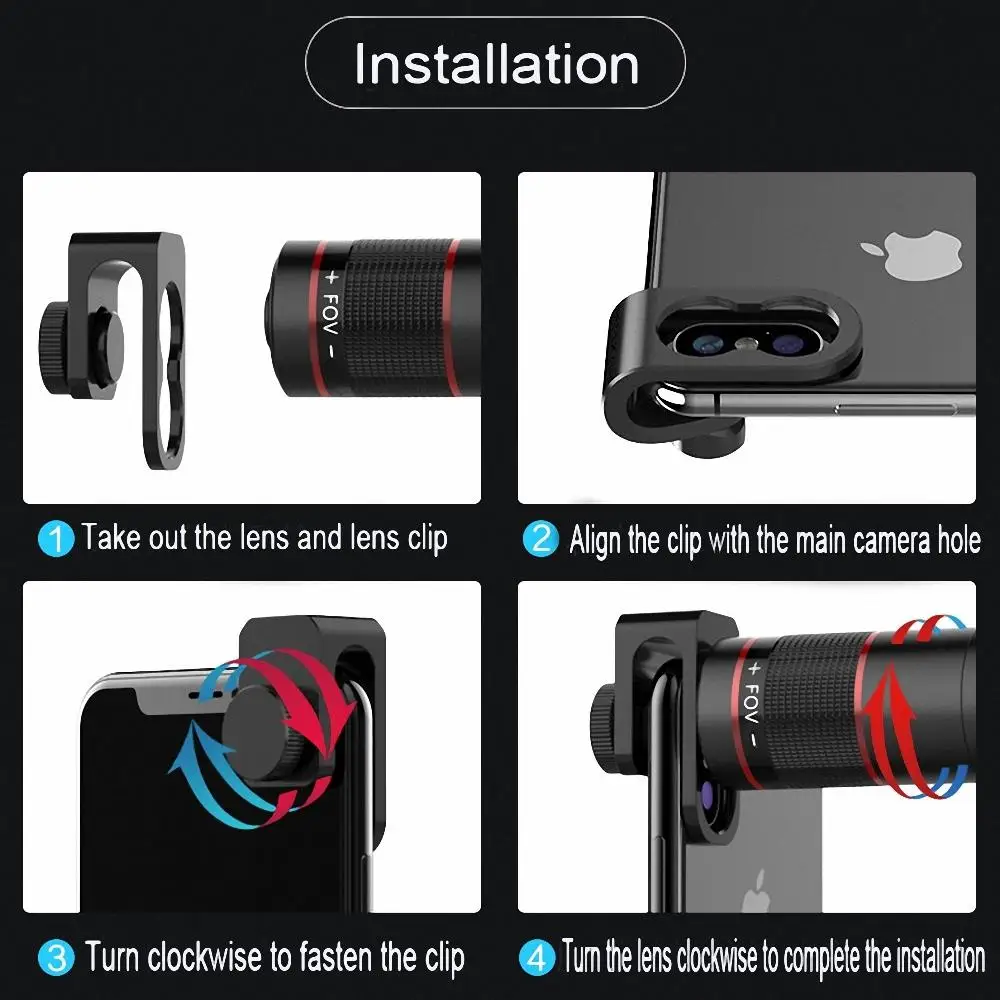 Универсальный 36x зум телескопический объектив для мобильного телефона телефото