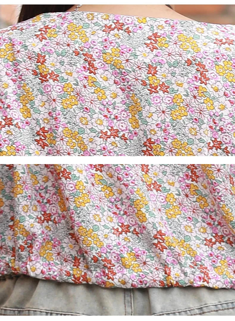 

Vefadisa Fashion Summer Women Floral T-shirt 2021 Drawstring Hem O-Neck Short Sleeve Casual Print Women Top Plus Size QYF5485