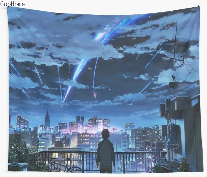 

Anime Kimi No Na Wa Your Name Wall Tapestry Cover Beach Towel Throw Blanket Picnic Yoga Mat Home Decoration