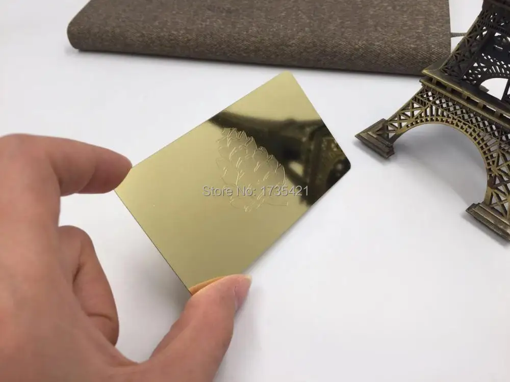 Shiny gold metal cards