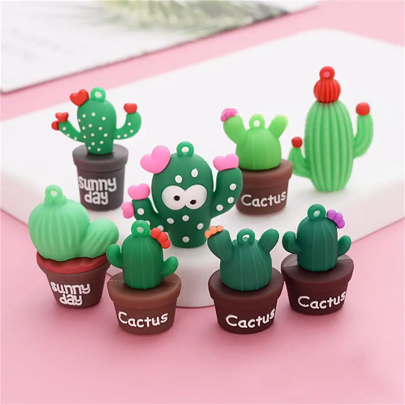 Подвески-кактусы из мягкого ПВХ в горшке подвеска с плодами растений 6 шт. |