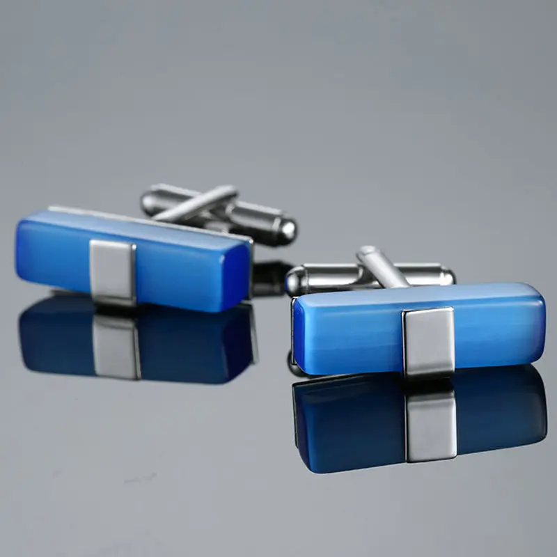 

High quality men's Cufflinks new fashion fashion jewelry Blue Crystal Cufflinks men's business shirt suit button pin gift