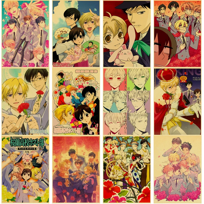 

Buy 3 Get 4 Classic Anime Ouran High School Host Club Retro Posters Wall Stickers Kraft Paper Prints Home/Bar/Room Decoration