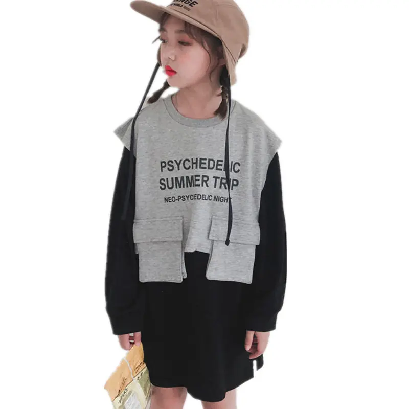 Комплект модной одежды для подростков новый спортивный костюм с буквенным