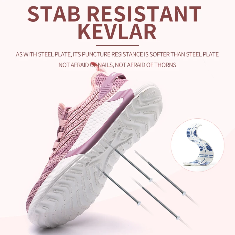

Fashion Safety Shoes Women Work Sneakers Steel Toe Shoes Anti-Puncture Work Shoes Women Boots Comfort Female Shoes Ankle Boots