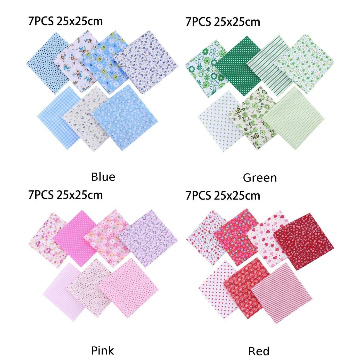 7 шт. хлопковая ткань 25 х25 см | Дом и сад