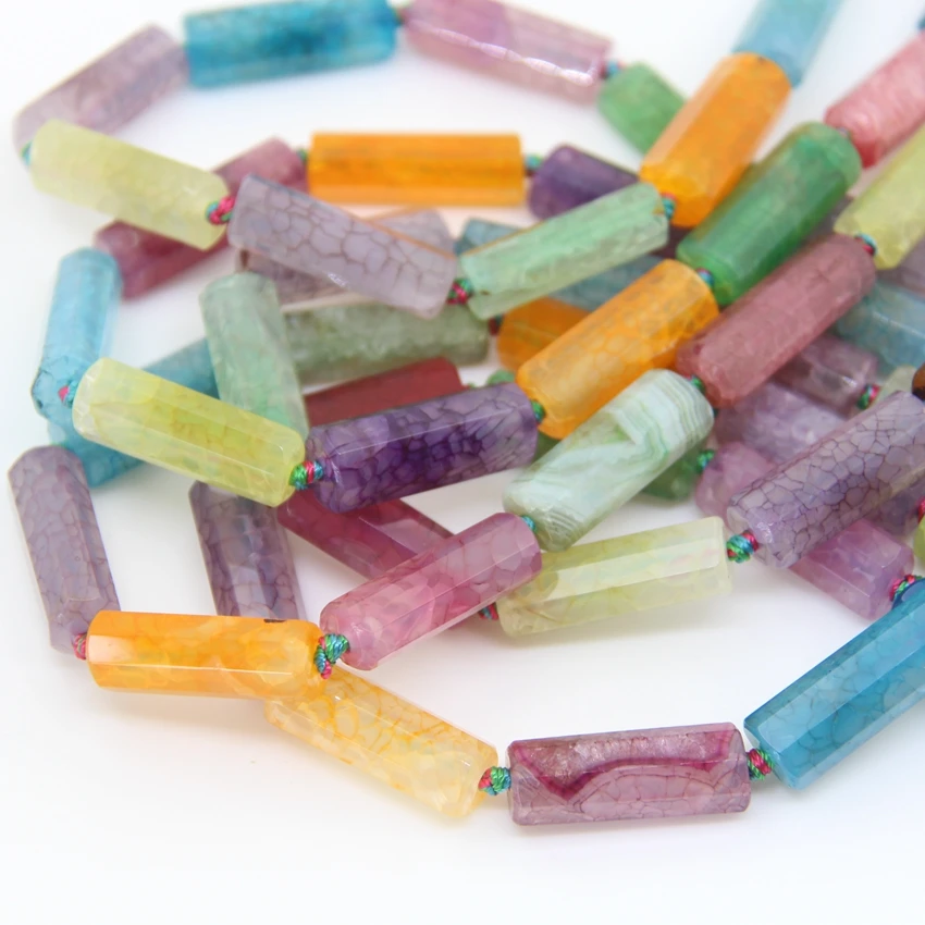 Ограненная трубка из натурального агата смешанные цвета вены дракона Самородка