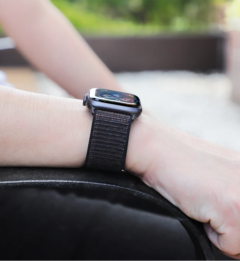 Hoco нейлоновый ремешок для Apple Watch, 4 ремешка, 44 мм, 42 мм, 40 мм, 38 мм, браслет Pulseira, аксессуары для часов, подходит для Apple Watch Series 5 Correas