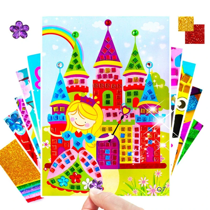 

3pcs/set 3D Jigsaw Puzzle DIY Crystal Crafts Toy Mosaic Sticker Kids Children Toys Gift