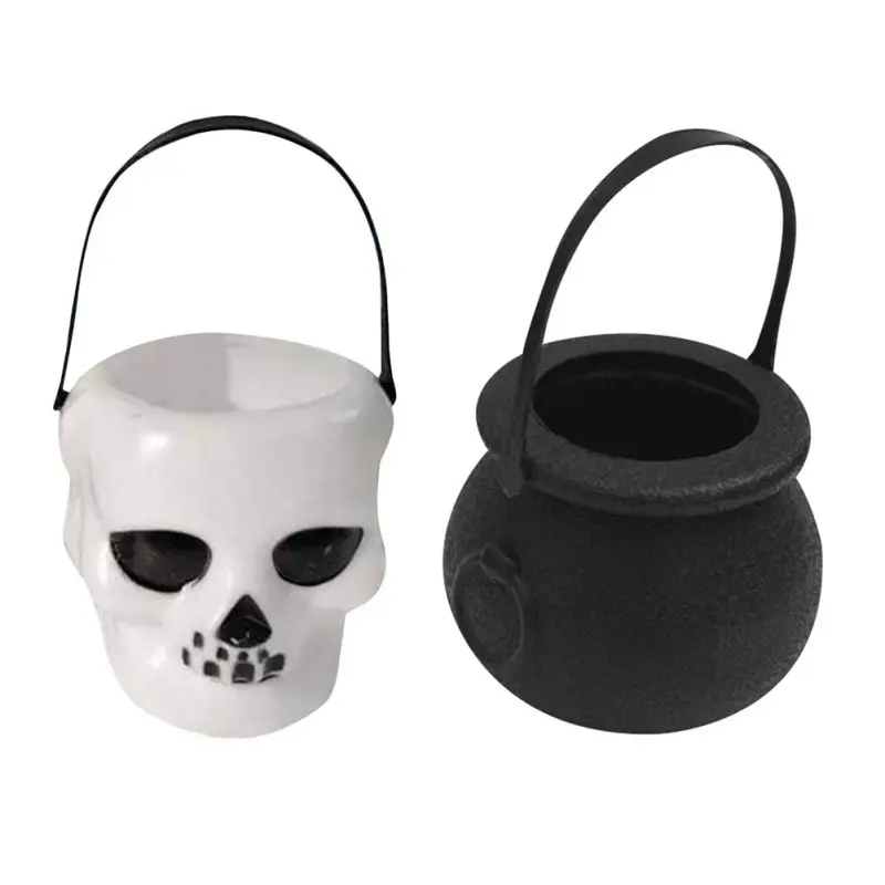 Новинка Портативный Хэллоуин украшения котелок для конфет колдун вечерние