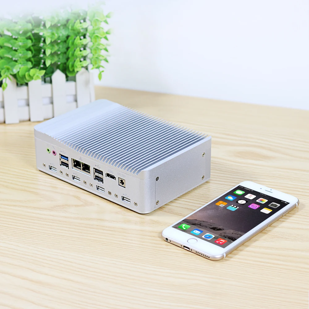 Мини ПК 6* COM Celeron J1900 2,00 ГГц 6* RS232 последовательный порт 2* LAN 8* USB VGA Windows 10 Linux Безвентиляторный промышленный мини-компьютер