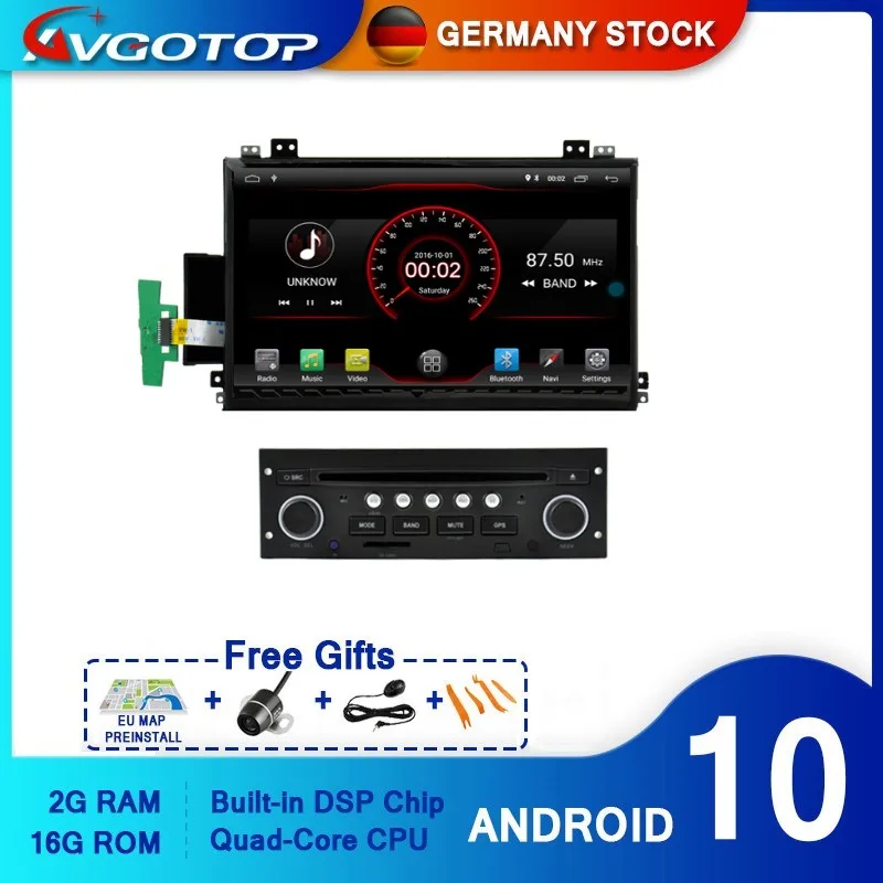 Автомагнитола AVGOTOP Android 10 навигация DVD плеер для CITROEN C5 MP3 MP4 Wi Fi GPS
