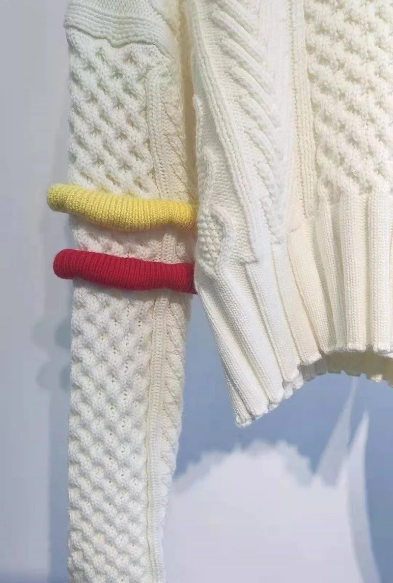 

Turtleneck Sweaters 2021 Spring Autumn Winter Casual Pullovers High Quality Women Thick Twist Knitting Sweet Color Block Jumpers