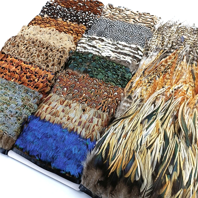 

10Meters/Lot Natural Pheasant Feather Trims Fringe Peacock Feathers Rooster Pluma Ribbon Handicraft Accessories Sewing Trimmings