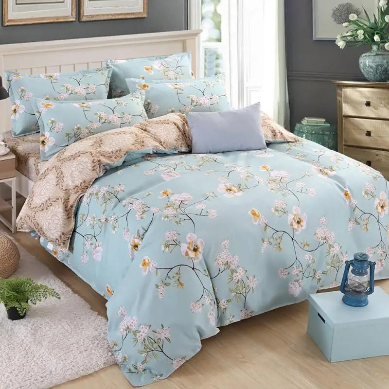 

Комплект постельного белья из 56 предметов с изображением лимона, звезд, пододеяльник с цветами и листьями, простыня + пододеяльник + наволочка, Комплект постельного белья с изображением фруктов