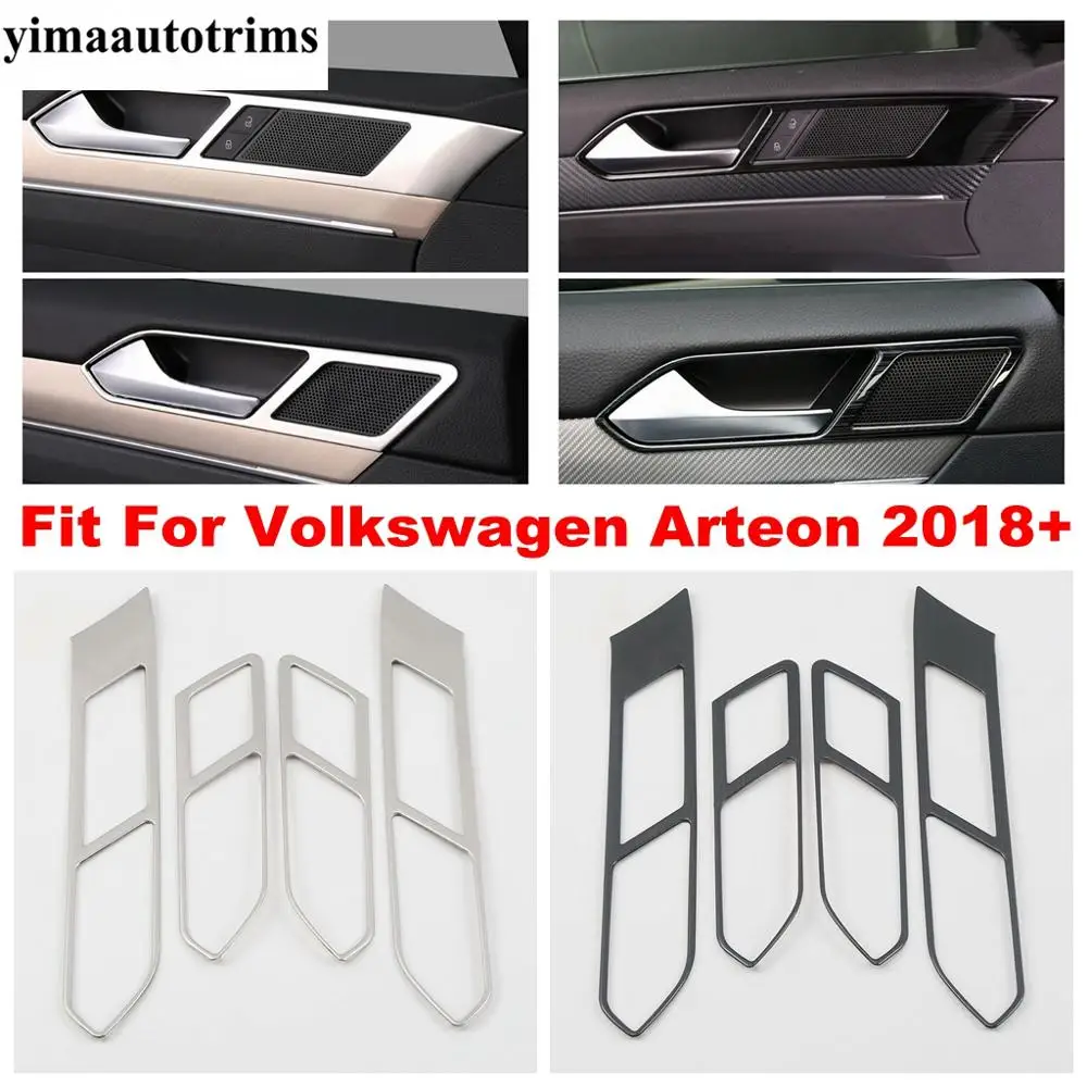 

Inner Car Door Pull Doorknob Handle Hand-clasping Bowl Cover Trim Stainless Steel Interior For Volkswagen Arteon 2018 - 2020