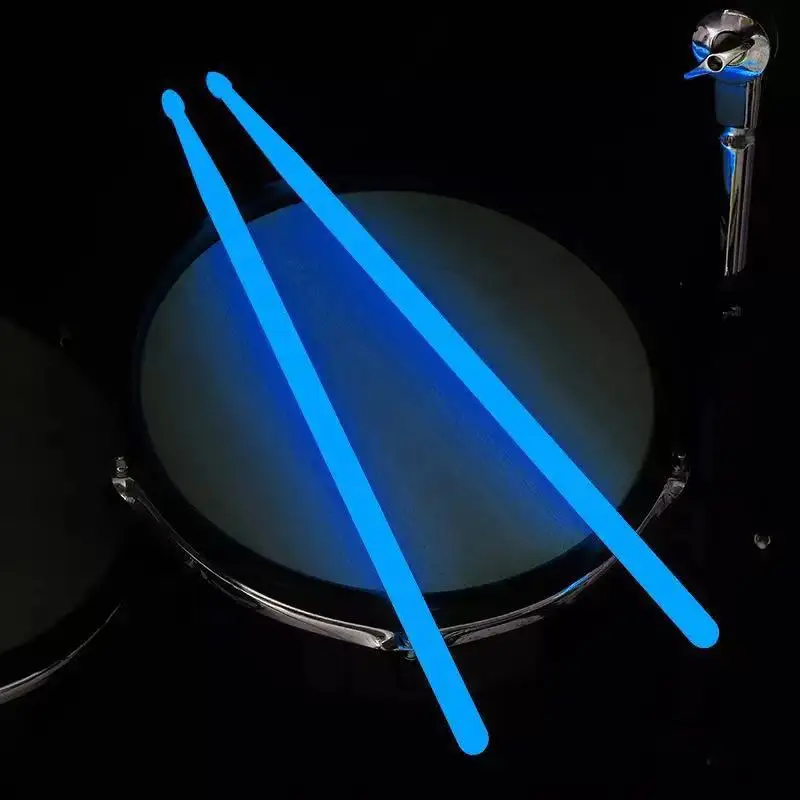 

1pair 5A Luminous Drum Stick Drum Set Fluorescent Drumsticks Glow in The Dark