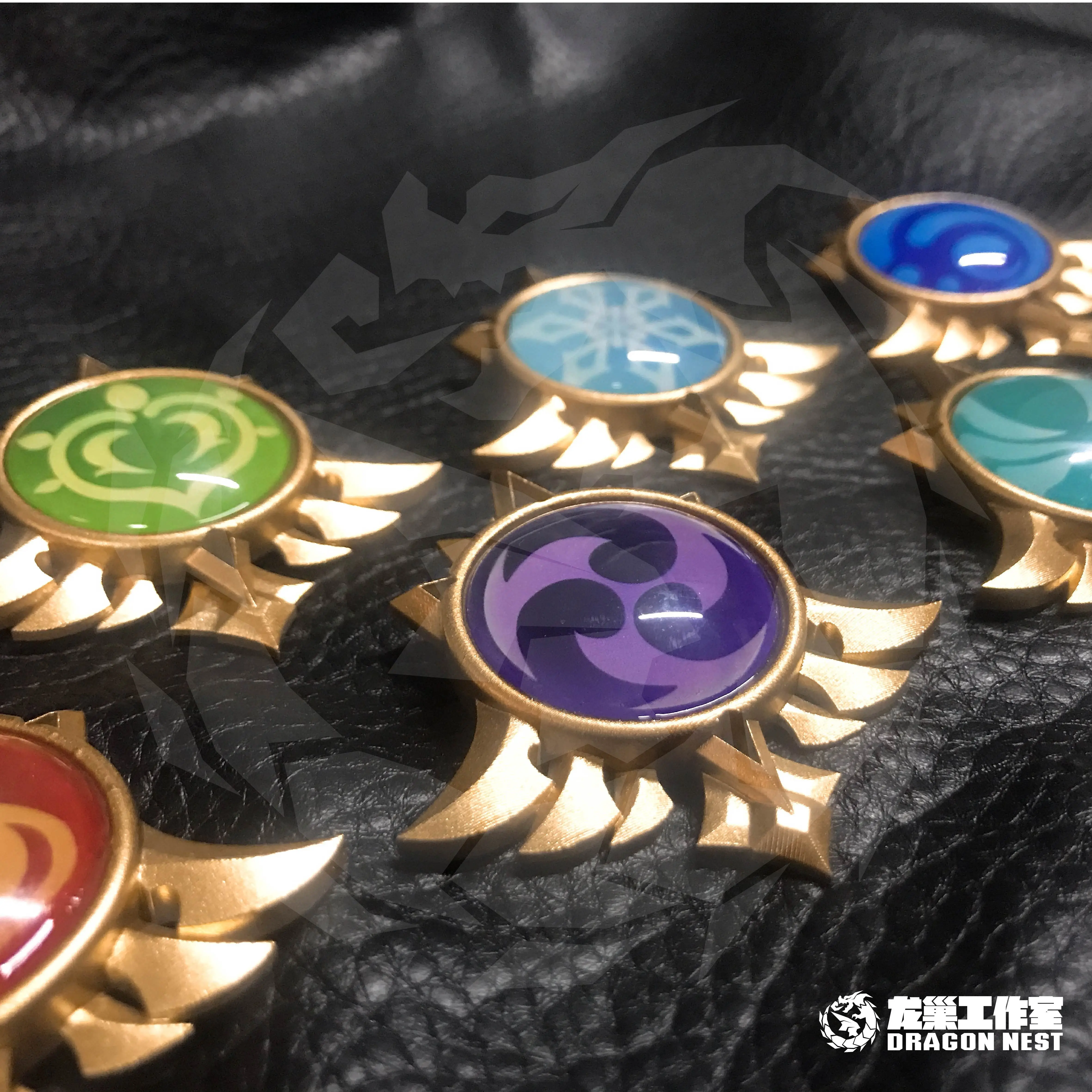 

HOT Game Genshin Impact Elemental Glowing Weapon God's Eye Badge Metal Gifts Xmas Button Brooch Pins Collection Souvenir Cosplay
