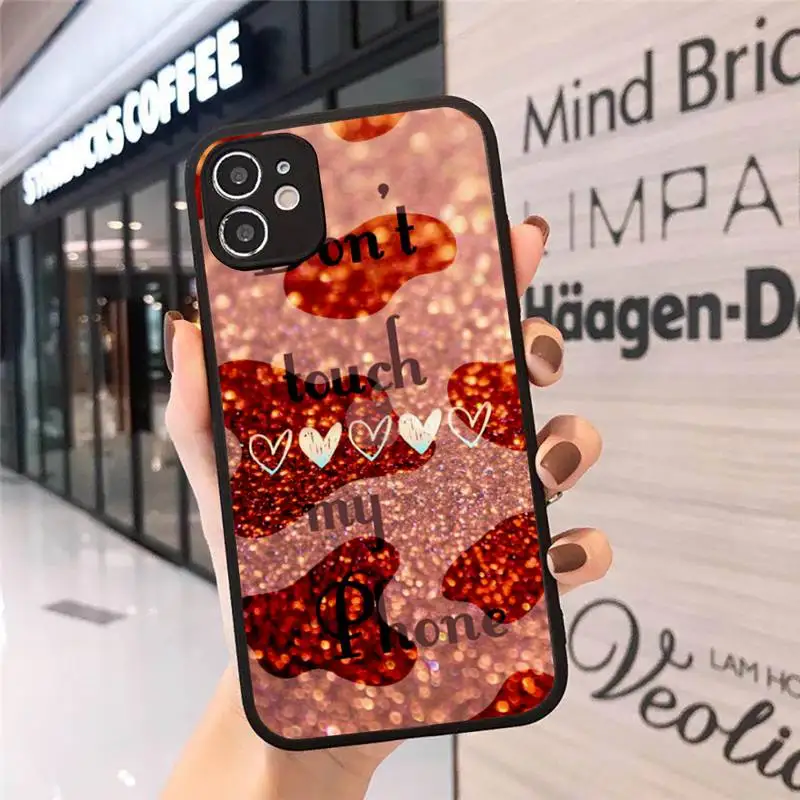 

Phone Case For iPhone 12 11 Mini Pro XR XS Max 7 8 Plus X Cow pattern bling luxury Matte transparent cover