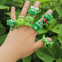 cute colorful frog rings for women girls fashion polymer clay resin ring lovely chunky animal rings friendship jewelry gift