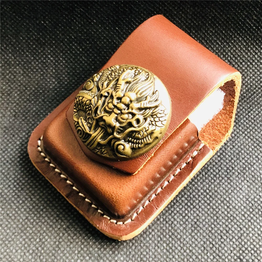 Настенный футляр для зажигалки с китайским драконом, ручной работы на керосине для курения Zippo в поясной сумке.