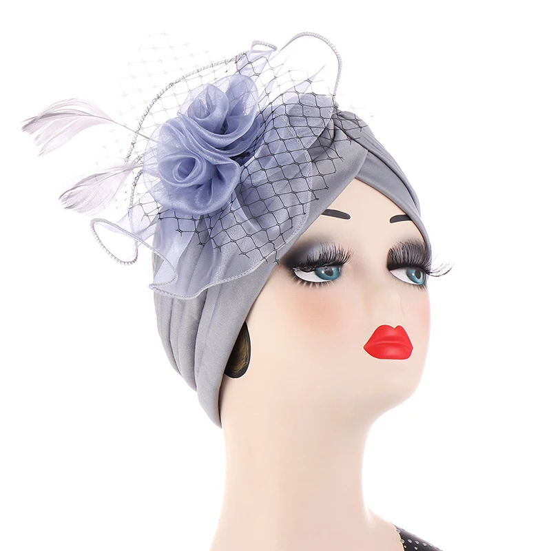 

Big Lace Flower Turban Hat beanie hat inner hijab Caps Women Muslim Hijabs Cap Under Scarf Bonnet Head Cover Islamic Headdress