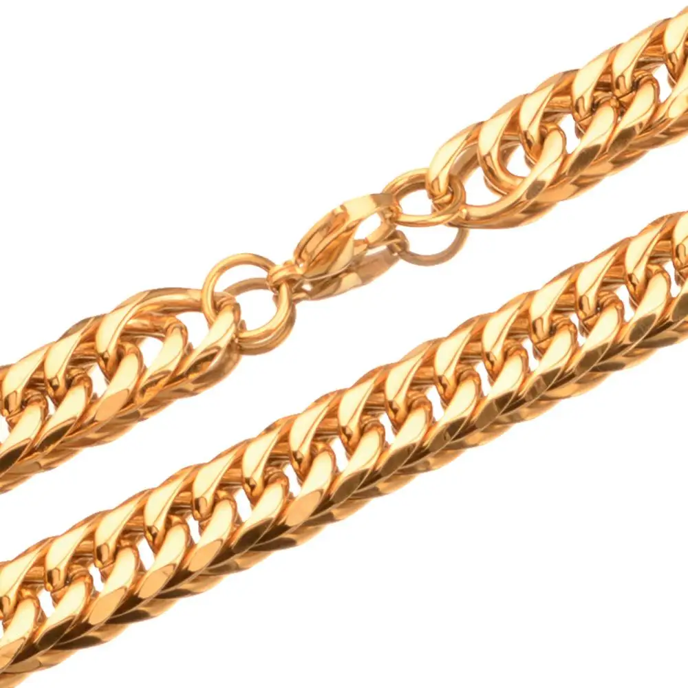 Хип-хоп ожерелье унисекс для золотого цвета из толстой нержавеющей стали хиппи