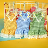 summer dog dress puppy cat skirt small dog dresses pets skirts strips sling vest puppy clothing small pet apparel outfit