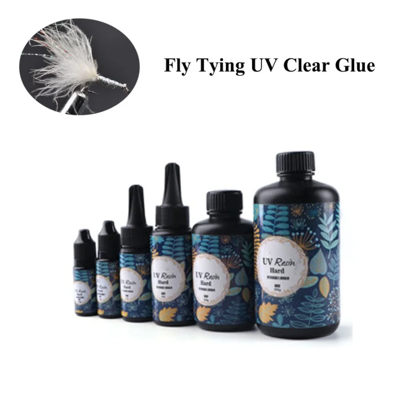 Fishing Quick Drying Glue 10g/15g/25g/60g Fly Tying Lure UV Clear Finish Glue Flow Hard Type UV Resin Glue DIY Accessories