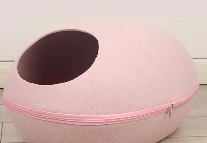 

Blanket Cloth Dog Cat Bed Sleeping Bag Zipper Egg Shape Felt Cloth Warm Pet House All Around Nest Breathable Pet Dog Cat House