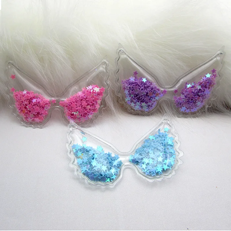 60pcs/lot Transparent Angel wings PVC patch applique For DIY Children's Hair Clip Headwear Accessories | Аксессуары для одежды