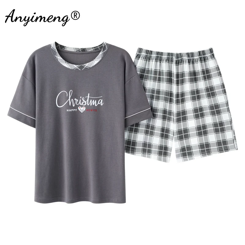 

Sleepwear Man and Women's Cotton Homesuits Summer Shorts Sleep Wear Men Cartoon Printing Couple's Night Pijamas Fashion Pajamas