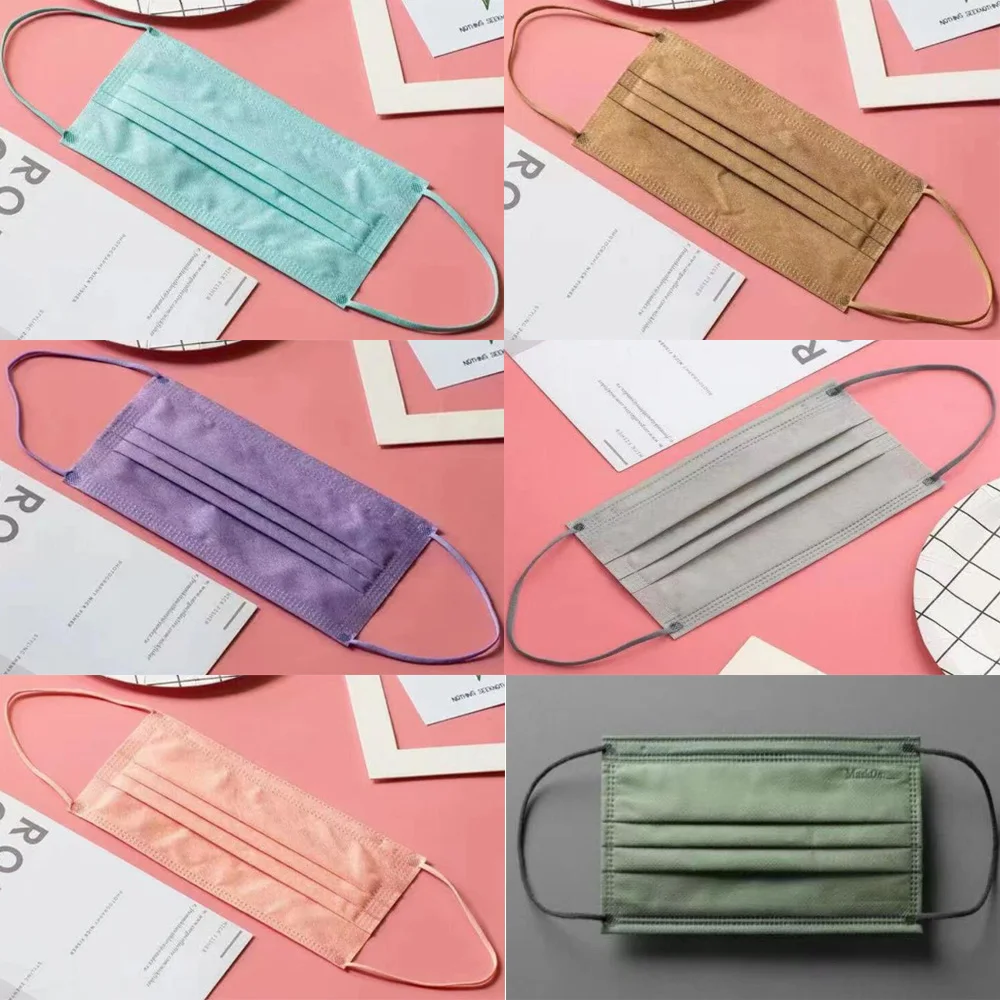 Маска для детей и родителей маска взрослых лица с мультяшным рисунком розовая